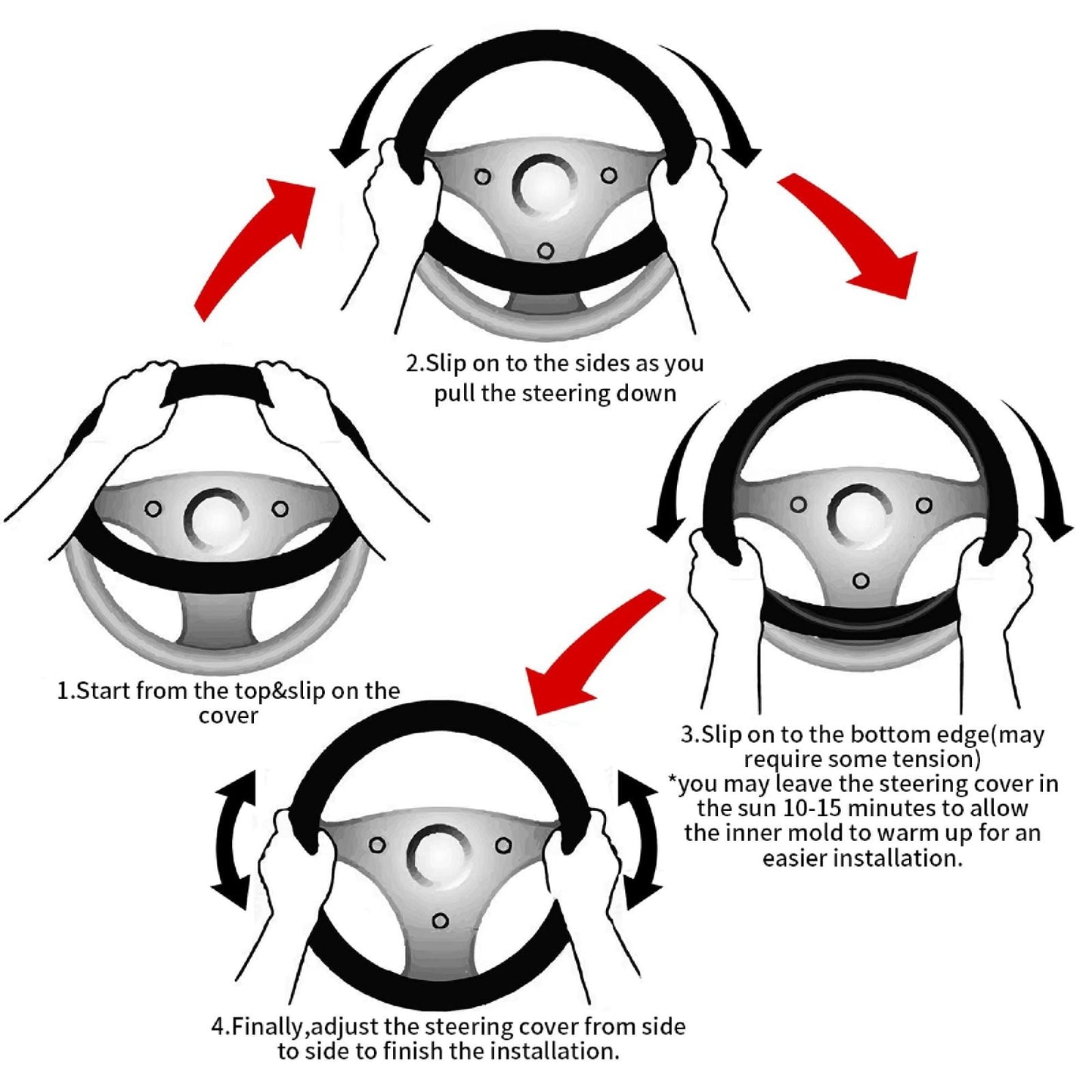 Dog Paw steering wheel cover Anti-Slip, Sweat Absorption Universal 15 inch steering wheel covers cute car accessories for Men Women