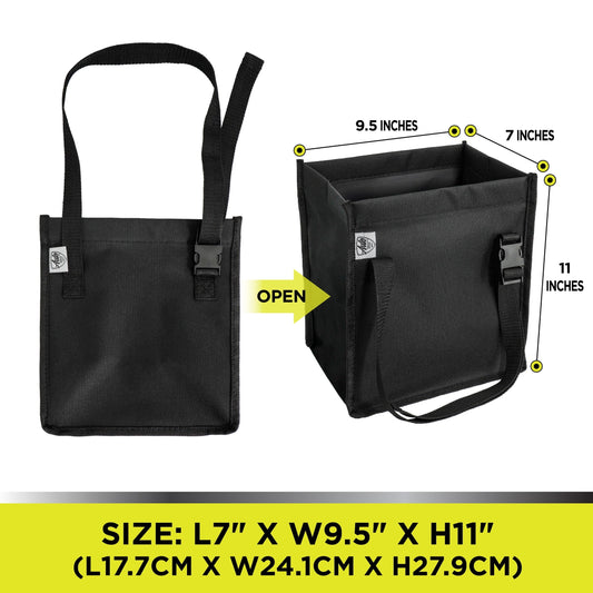 Auto Drive Trash Bin Collapsible Portable Auto Garbage Bag Multipurpose Car Organizer (Black)