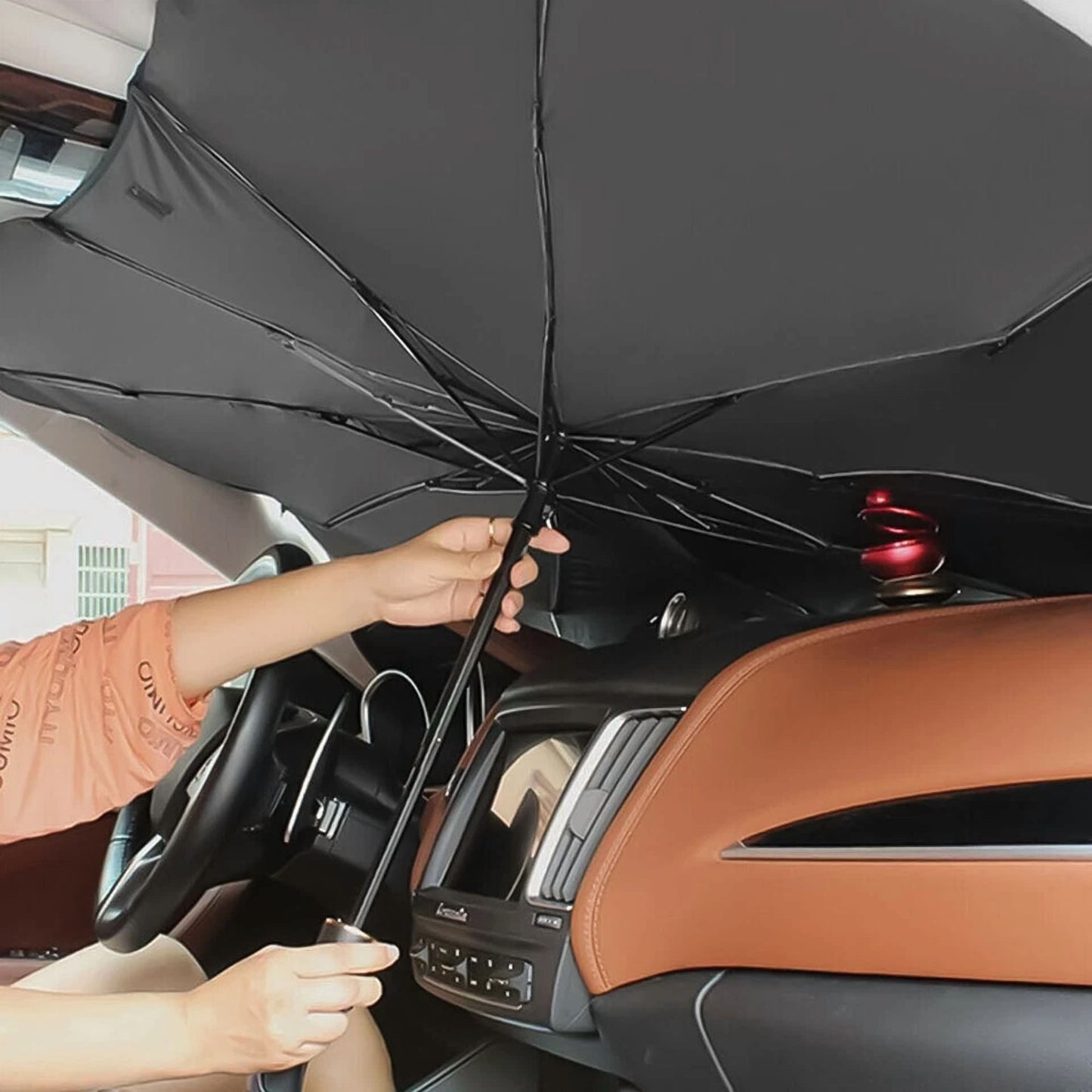 Car Windshield Sun Shade Foldable Umbrella Front Window Cover Visor Umbrella
