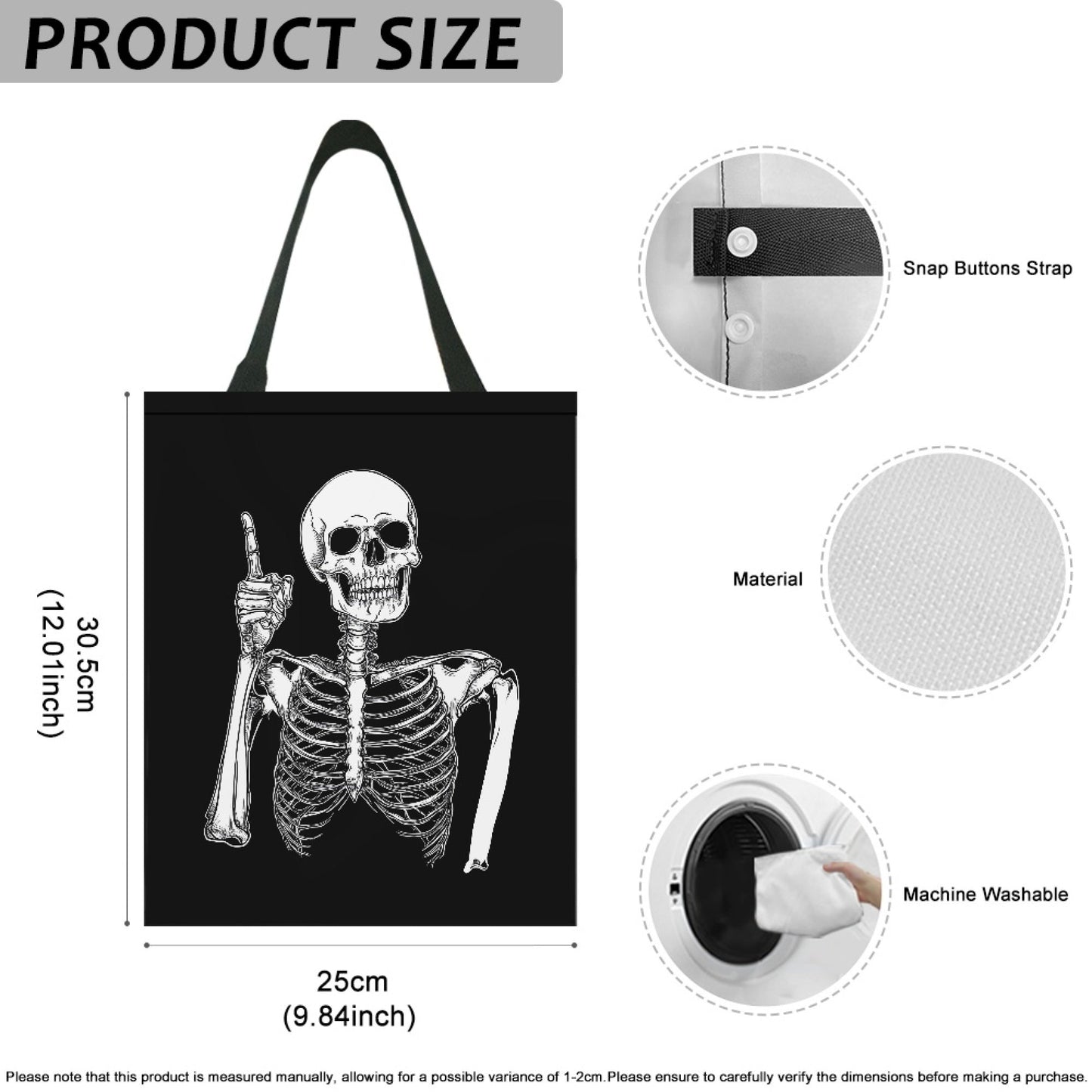 Yuyamidu Skull Car Trash Bag Hanging Car Rubbish Bag Small Garbage Bag for SUV Truck Auto Interior Accessories Portable Car Trash Can Bin for Front or Back Seat, Black