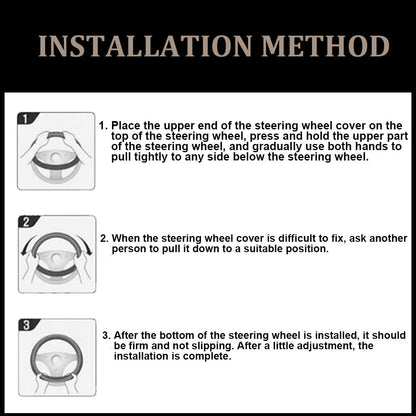 XUKEY Beige Wood Grain Car Steering Wheel Cover Leather 14.5" to 15" Breathable Anti-Slip Universal