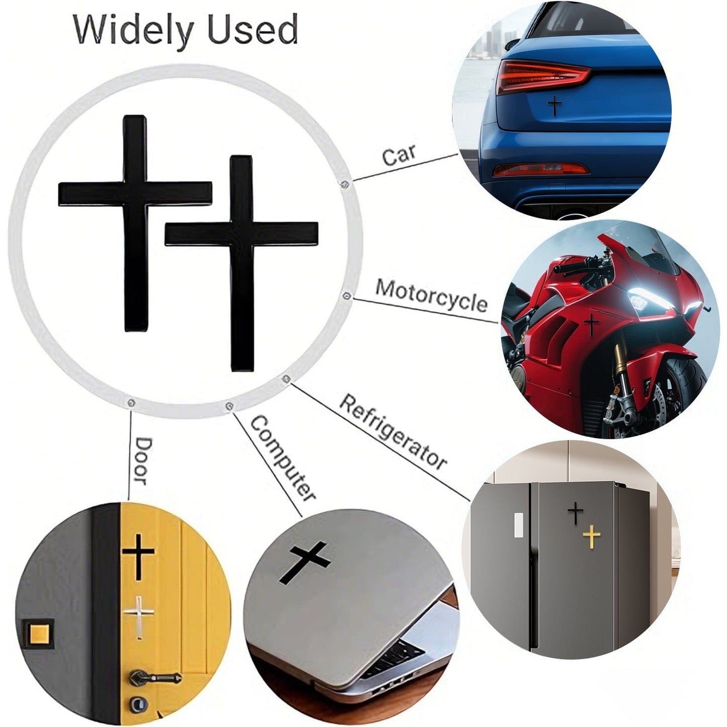 Christian Cross Exterior Car Decal - Versatile Decor Sticker for All Vehicles (Cars/SUVs/Motorcycles)