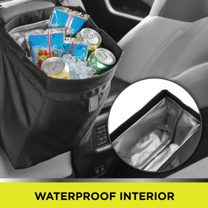 Auto Drive Black Premium Storage Bag Universal Fit on Car Vehicle's Seatback 1 Pack, L10" x W7" x H12"