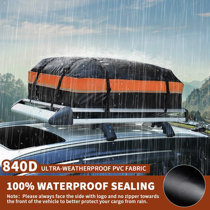 NEXPOW Car Rooftop Cargo Carrier Bag, 21 Cubic Feet Waterproof Heavy Duty 840D Car Roof Bag for All Vehicle with/Without Racks