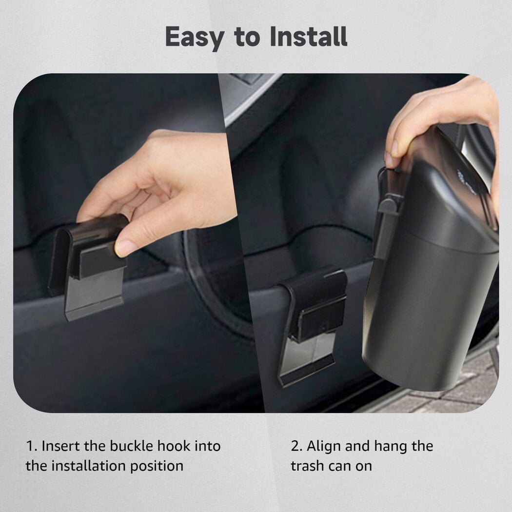 Car Trash Can Bin with Lid, Vehicle Trash Can with Trash Bags, Waterproof Mini Garbage Organizer, Leakproof Small Dustbin, Automotive Garbage Container for Car Home Office