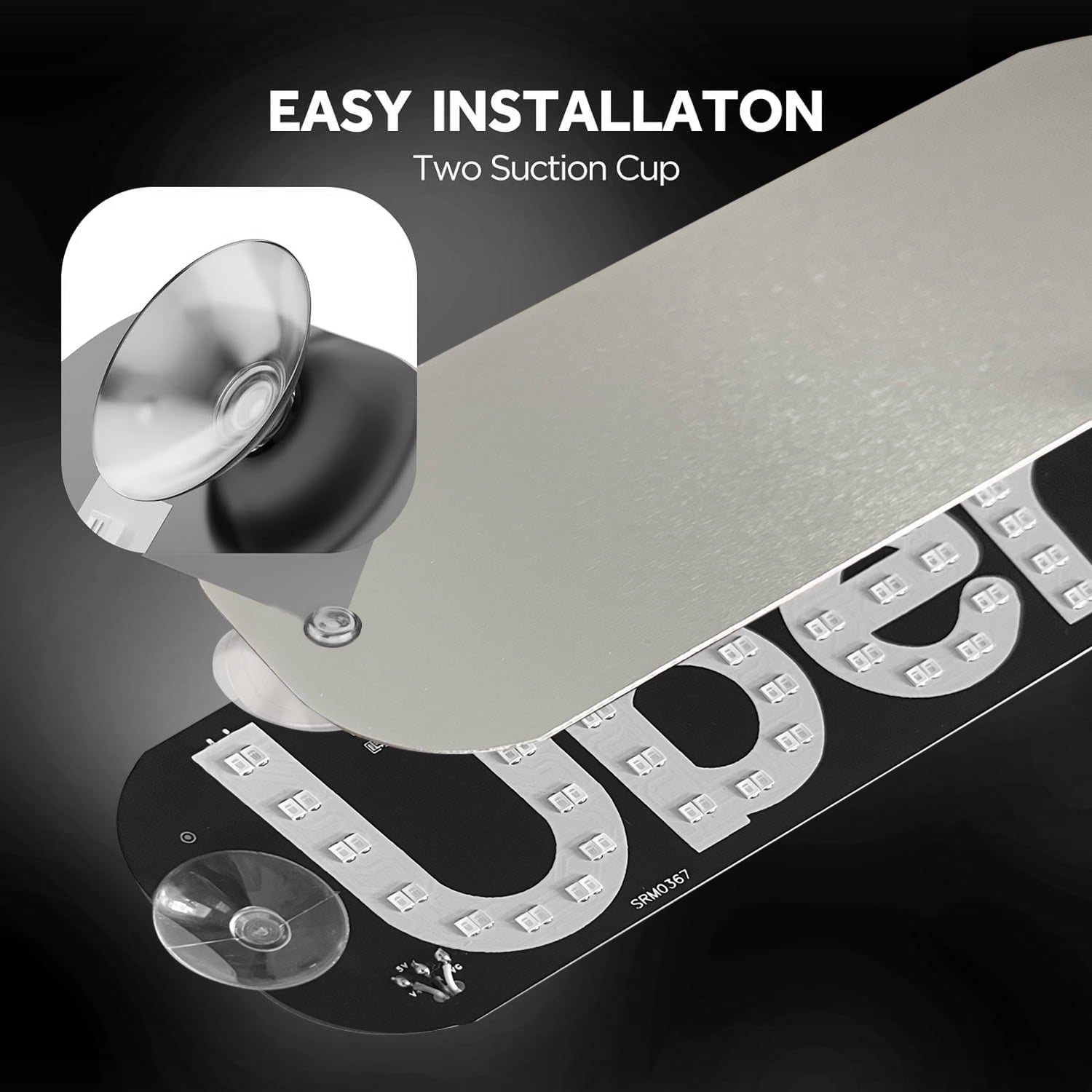 Led Light Signs for Car Windshield, Glow LED Sign Decal Stickers with Suction Cups Flashing Hook on Car Window LED Bright Lights USB Plug