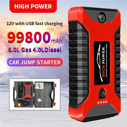 DEISNGB Car Jump Starter,Battery Jump Starter with USB Quick Charge(for All Gas or Diesel Engine) Charger Booster Powerbank Car, Portable Power Bank Charger with Built-in LED Bright Light