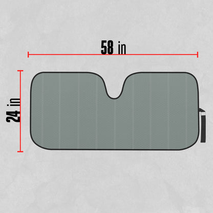 Motor Trend Front Windshield Sun shade - Accordion Folding Auto Sunshade for Car Truck SUV 58 x 24 Inch (Gray) - AS-311-GR_am