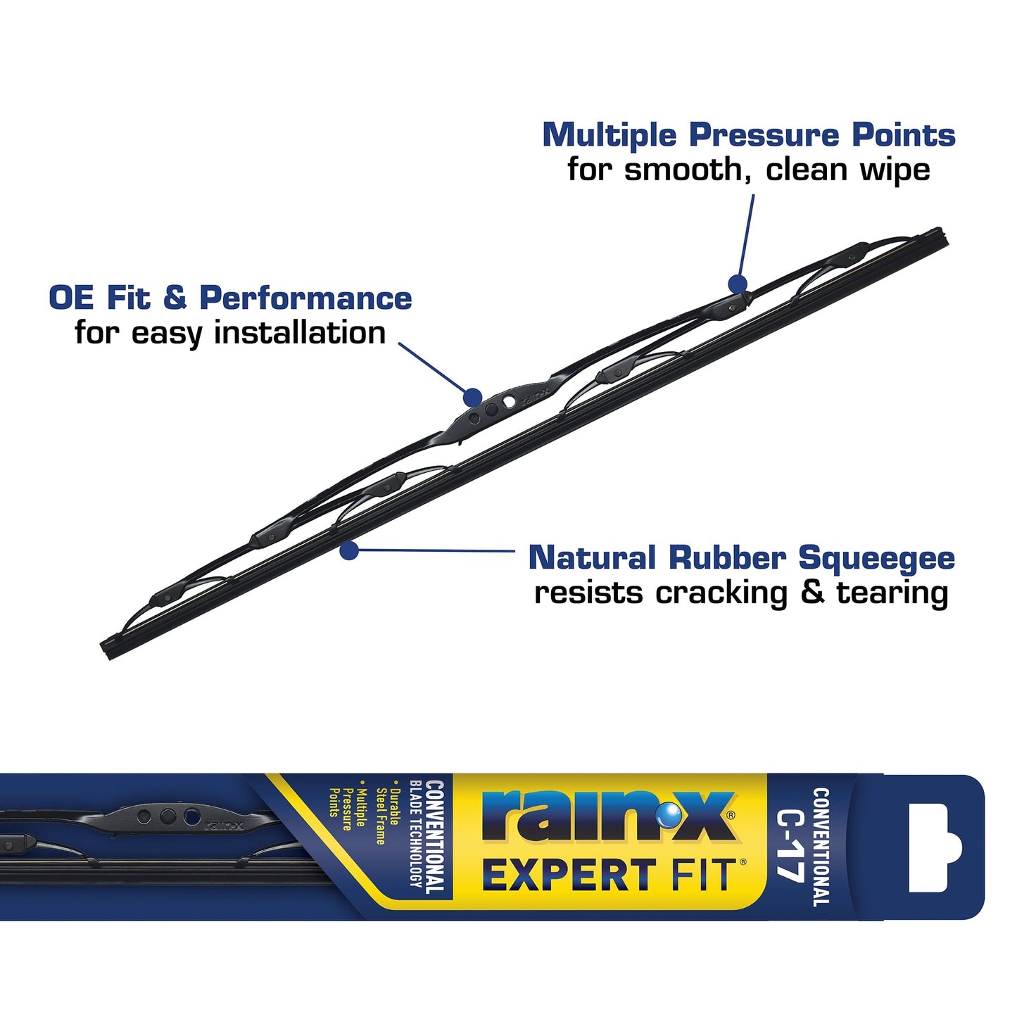 (2 pack) Rain-X Expert Fit Conventional Windshield Wiper Blade C-17 - 860017