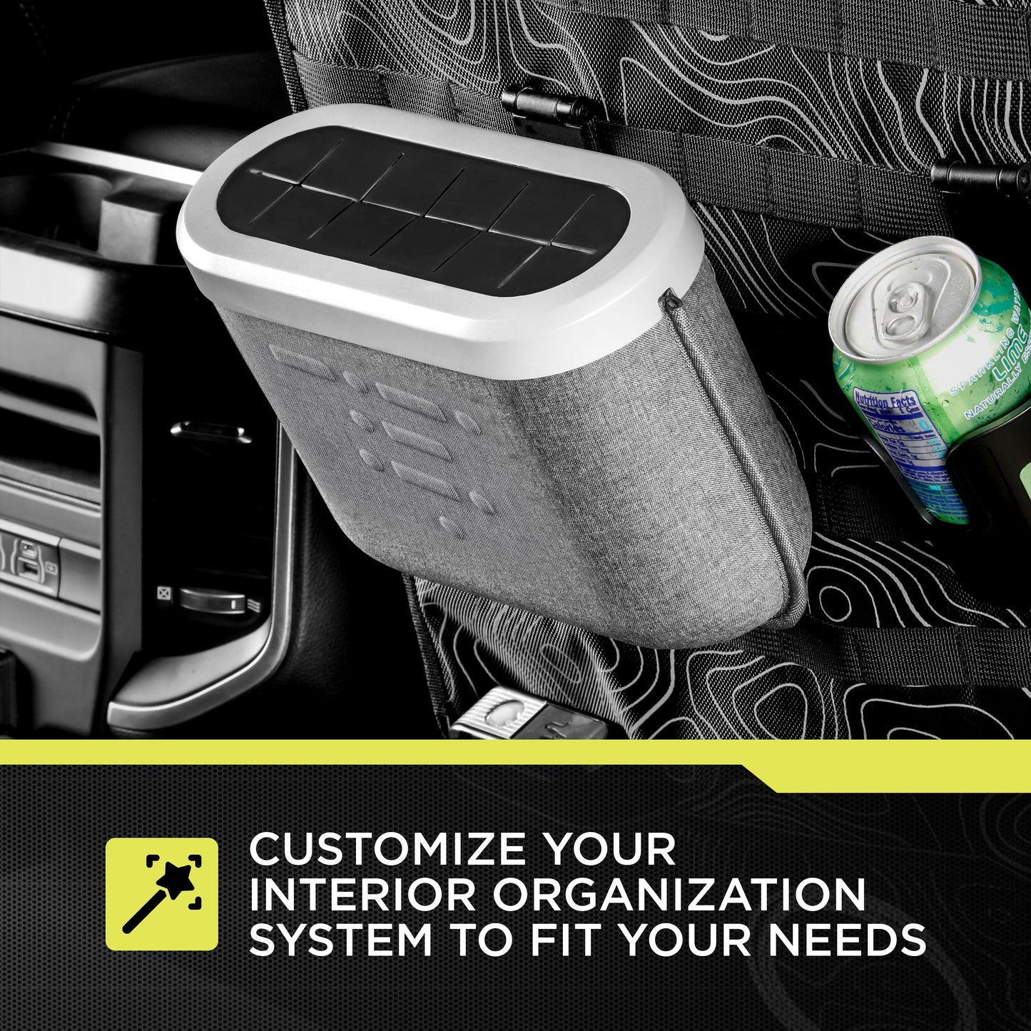 (2 pack) Auto Drive MOLLE Strap Compatible Trash Can, Universal, AZ533782