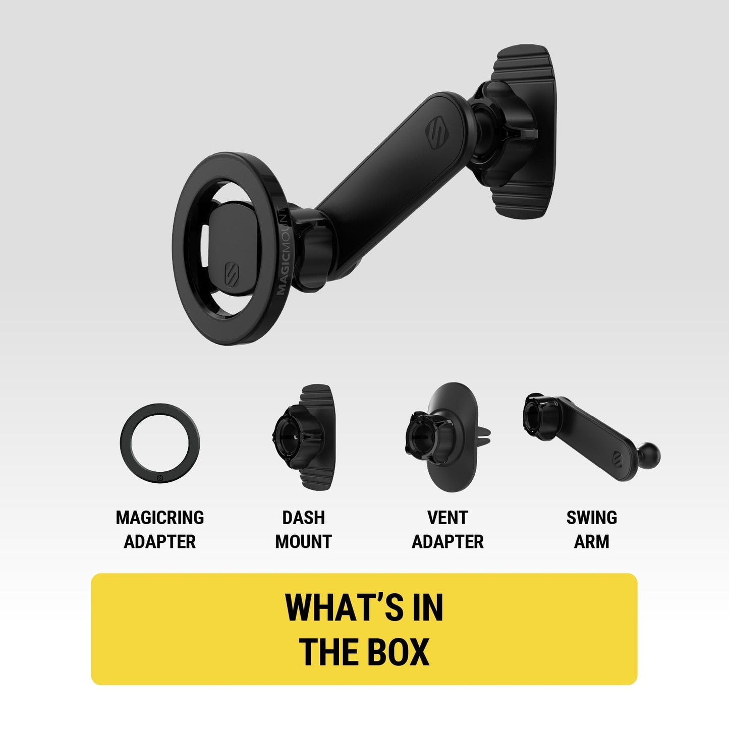 Scosche SMS1ODVR-1 MagicMount MS 5-in-1 MagSafe Car Phone Mount - Back of Screen, Dash or Vent Mount