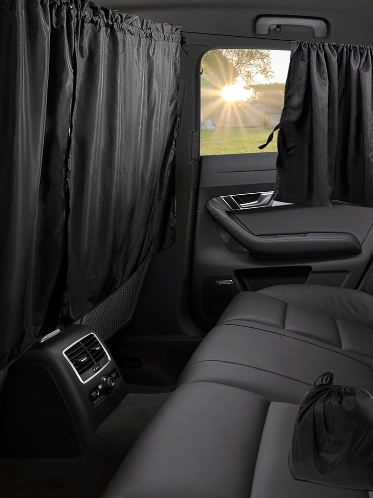 Xiyztok 3PCS Car Privacy Curtains Universal Divider Curtain Between Rear Seat Auto Blackout Sun Shades Side Window Covers Accessories for Travel Camping Nap Sleeping
