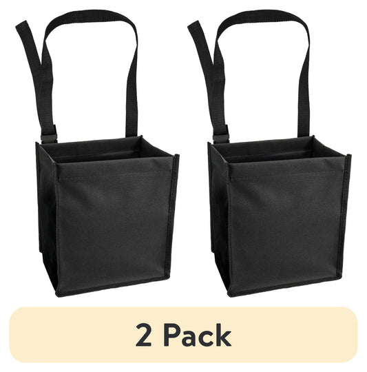 (2 pack) Auto Drive Trash Bin Collapsible Portable Auto Garbage Bag Multipurpose Car Organizer (Black)