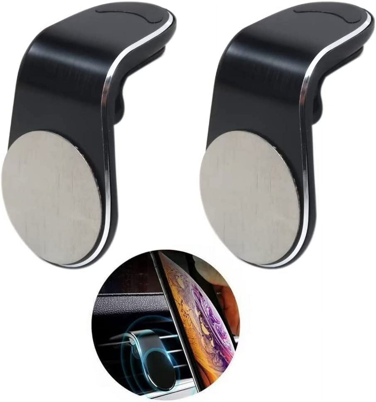 2-Pack Magnetic Car Phone Holder Air Vent Magnet Mount GPS Smartphone Phone Holder in Car