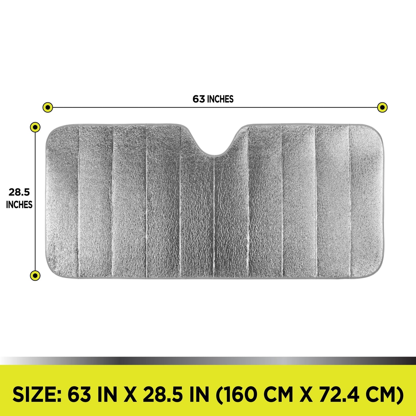 Auto Drive Lightweight Silver Accordion Sunshade 1 Pack,63" x 28.5"