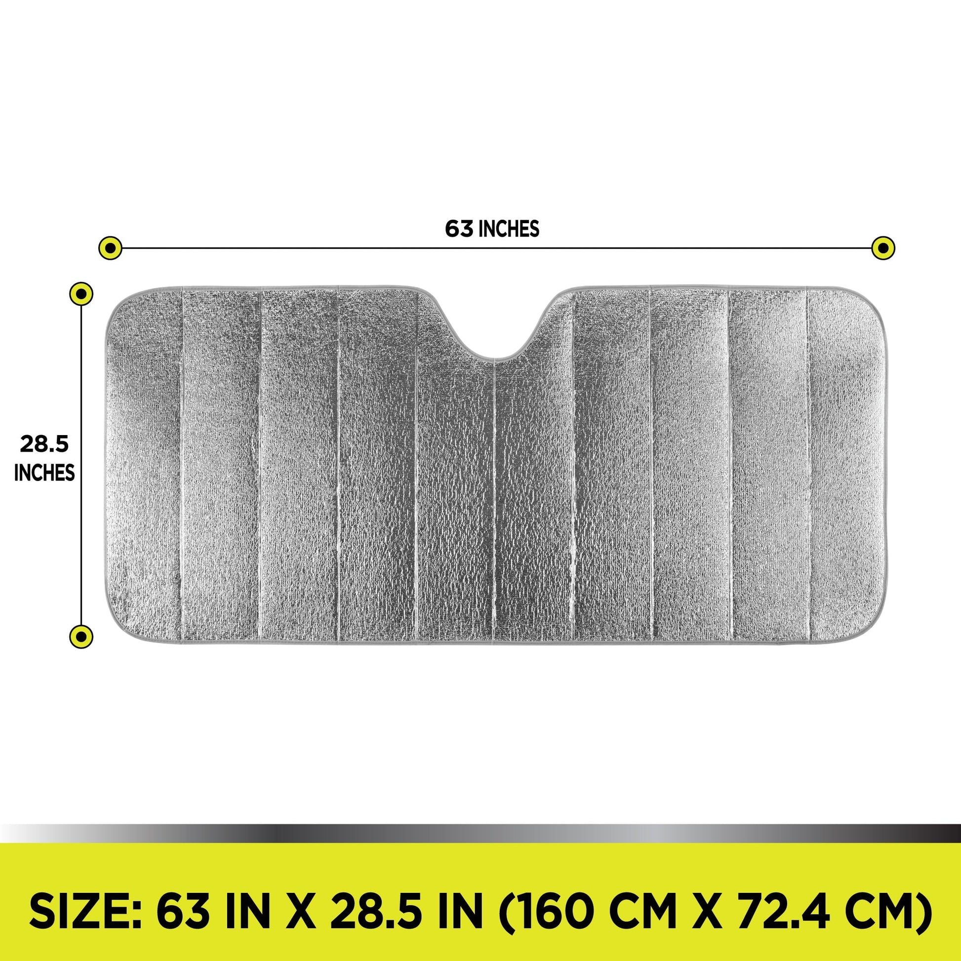 Auto Drive Lightweight Silver Accordion Sunshade 1 Pack,63" x 28.5"