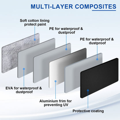 For Toyota Camry Car Cover, Thickened PEVA+Cotton Waterproof Sedan Full Cover with Lock Outdoor Indoor Snow Rain Sun Dust Protection All Weather Black