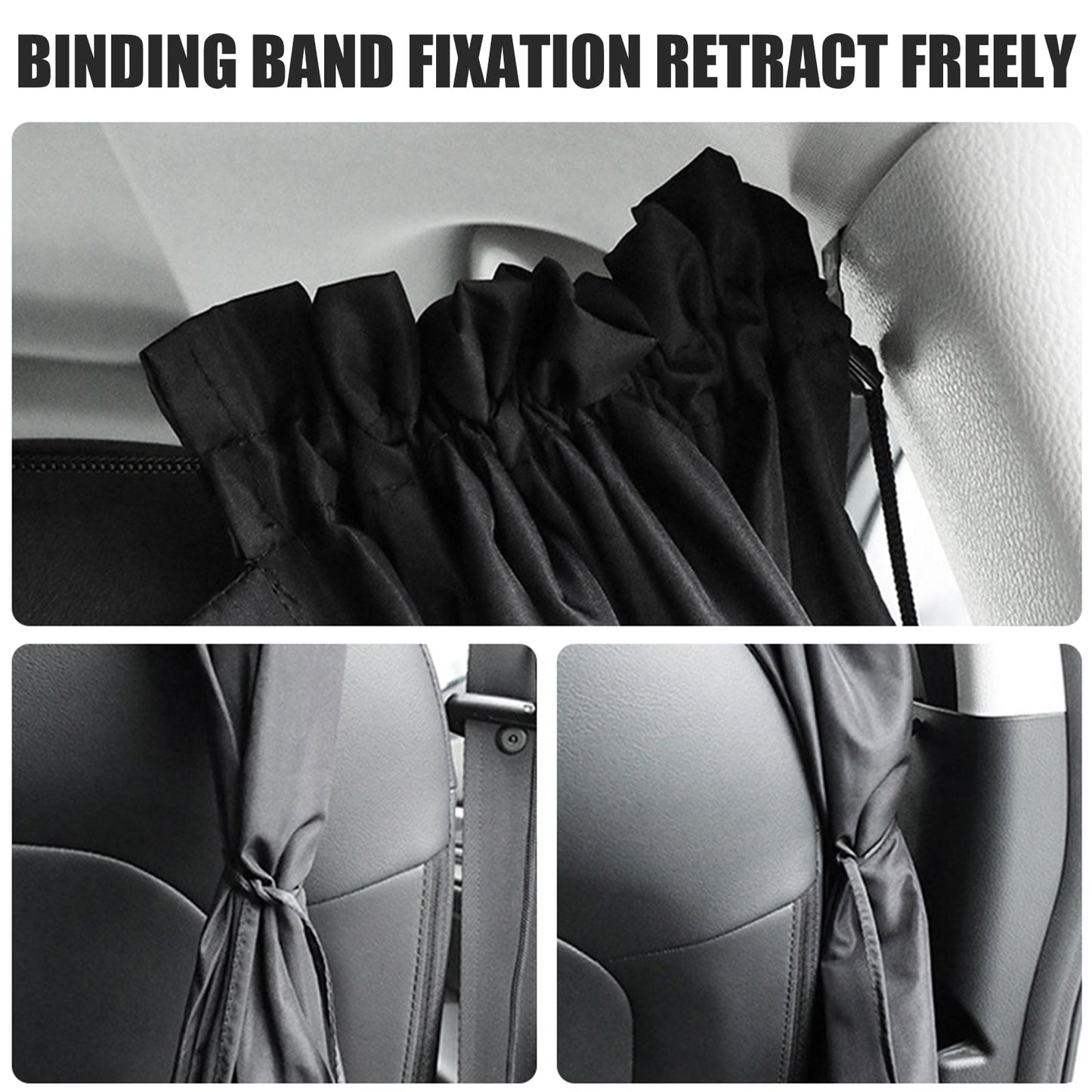 Xiyztok 3PCS Car Privacy Curtains Universal Divider Curtain Between Rear Seat Auto Blackout Sun Shades Side Window Covers Accessories for Travel Camping Nap Sleeping