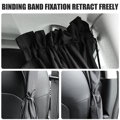 Xiyztok 3PCS Car Privacy Curtains Universal Divider Curtain Between Rear Seat Auto Blackout Sun Shades Side Window Covers Accessories for Travel Camping Nap Sleeping