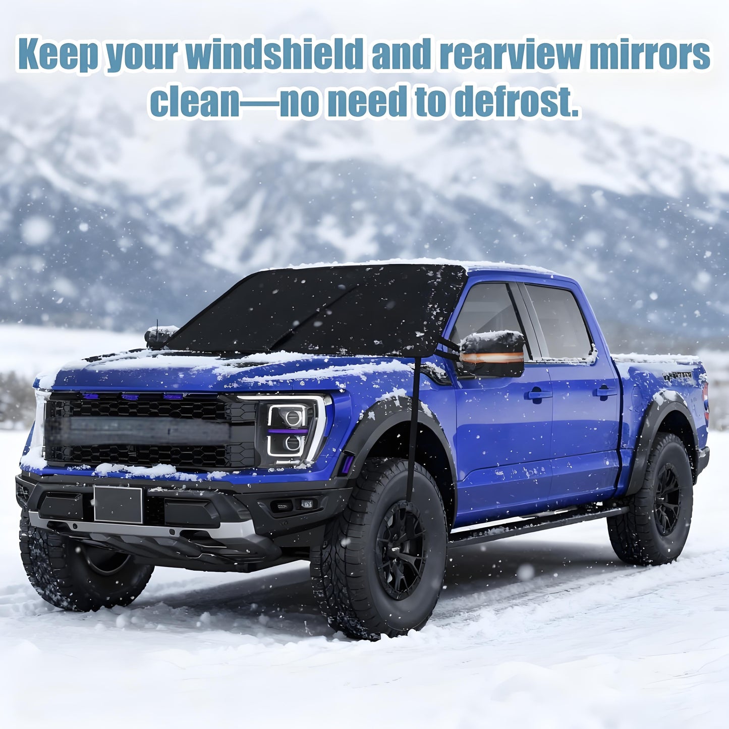 EVLIVE Winter Windshield Cover for Snow, Frost & Ice, 69x43 Inches, Perfect for cars and mid-size vehicles, Black