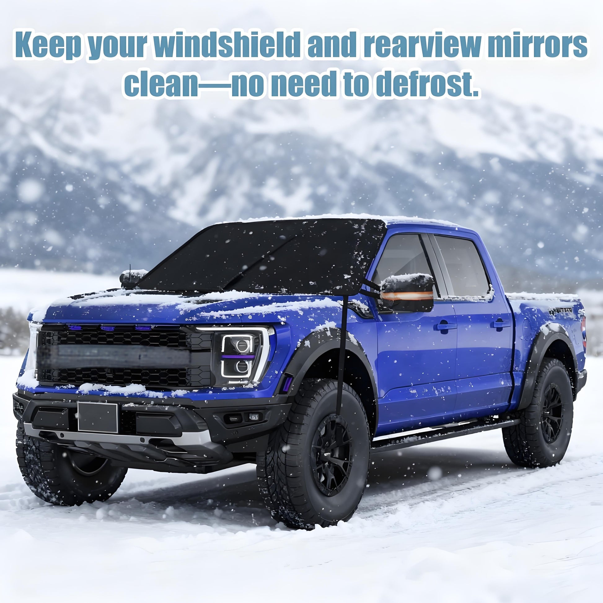 EVLIVE Winter Windshield Cover for Snow, Frost & Ice, 69x43 Inches, Perfect for cars and mid-size vehicles, Black