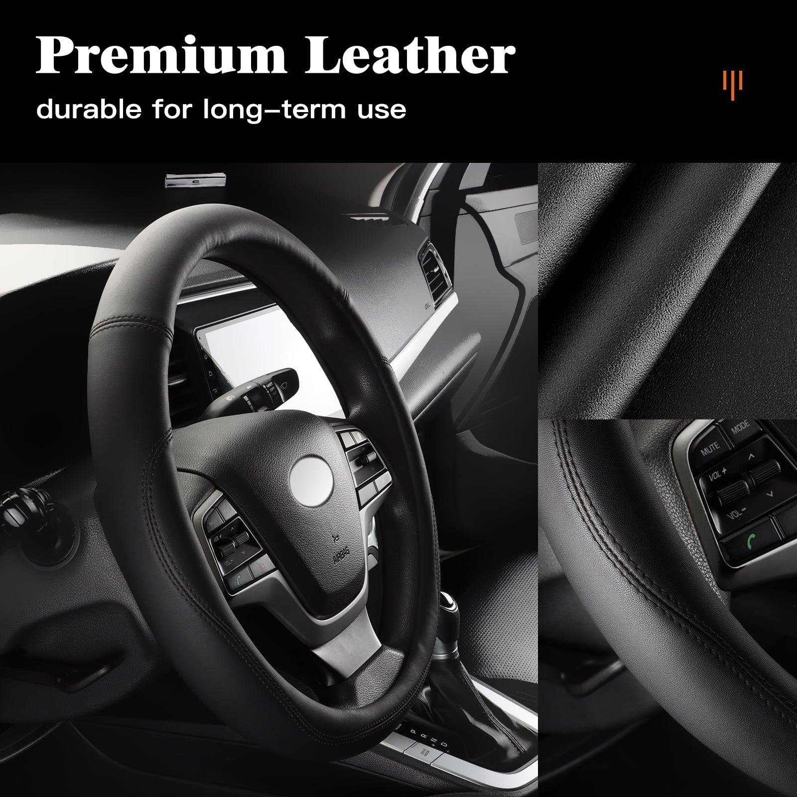 HOTOR Car Steering Wheel Cover for Women - Universal Car Accessories Fit for 14.5”-15” Steering Wheels