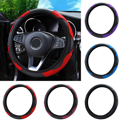 Walbest Microfiber Leather Steering Wheel Cover Breathable Auto Car Steering Wheel Cover for Men and Women Universal 15 Inches (Red)