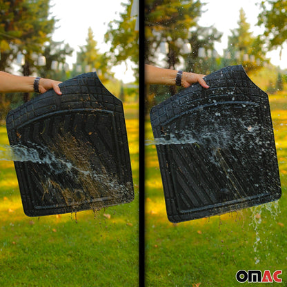 OMAC Floor Mats Liner for Car 3D All-Weather Front Rear Semi-Custom fit 4 Pcs Set Black