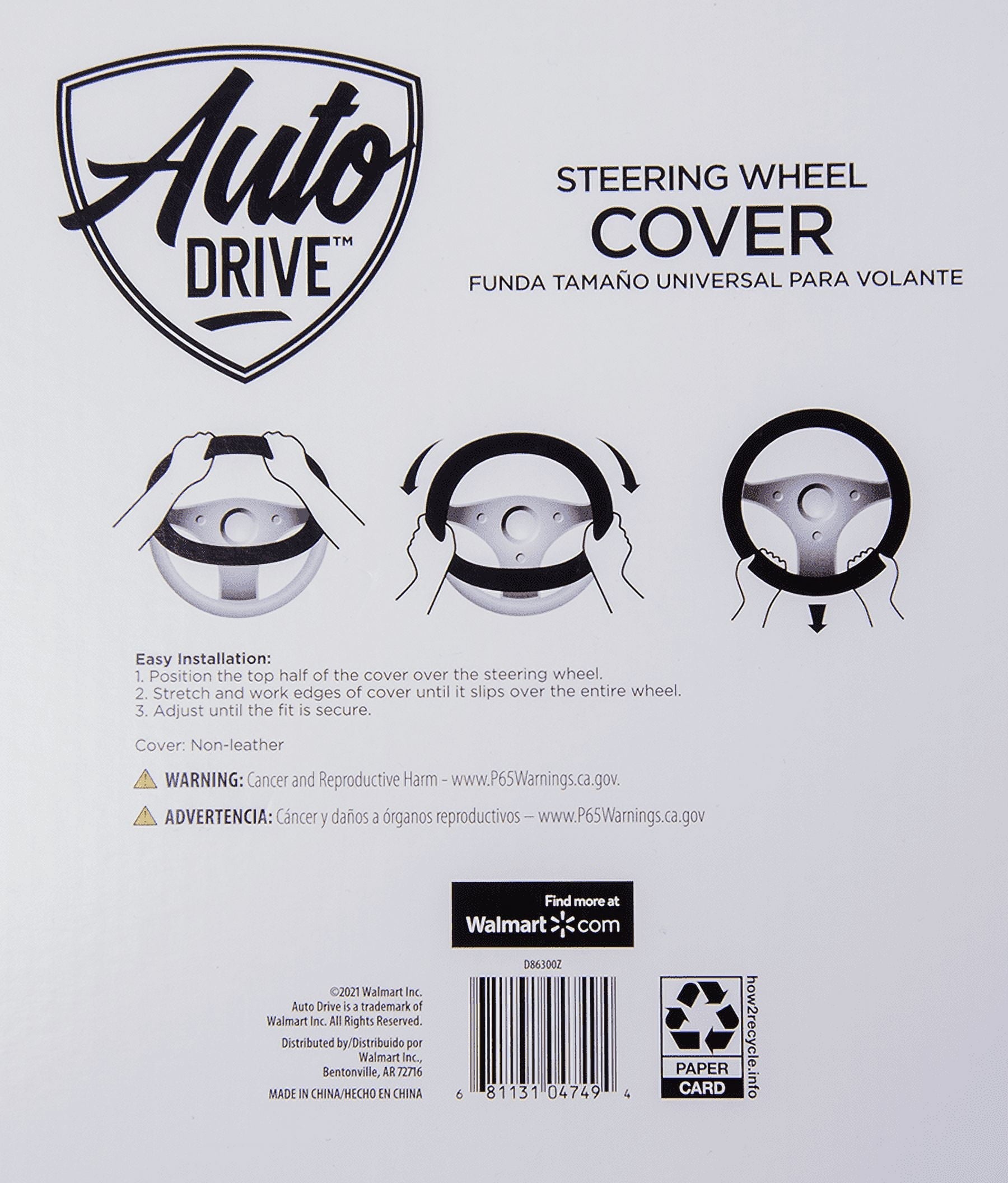 Auto Drive Black Universal Fit Iredescent Crystal Steering Wheel Cover, Fit for Cars, Suvs, Set of 1