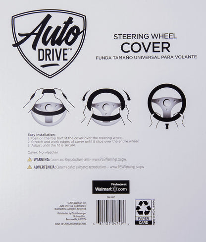 Auto Drive Black Universal Fit Iredescent Crystal Steering Wheel Cover, Fit for Cars, Suvs, Set of 1