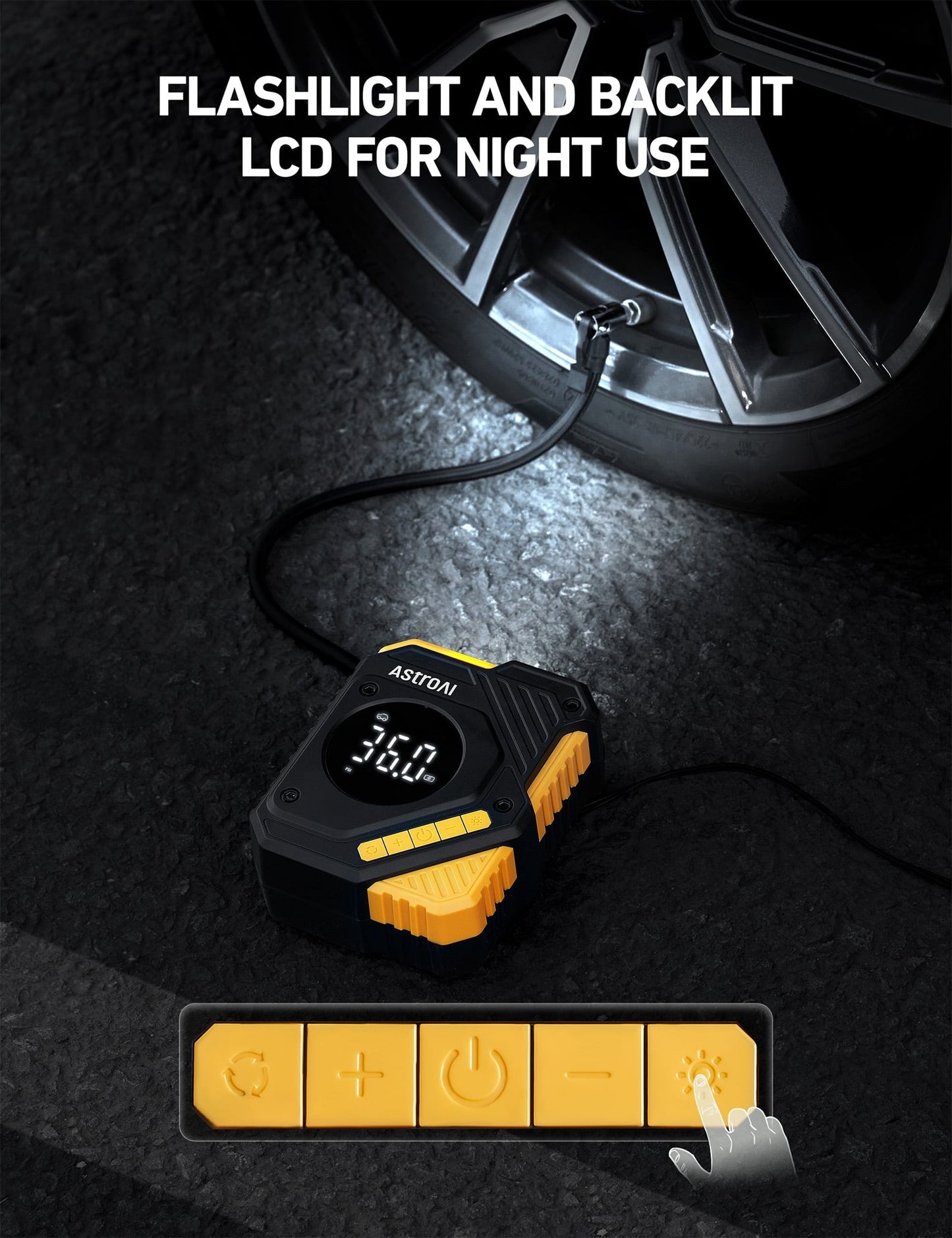 AstroAI Tire Inflator Air Compressor 12V DC, Digital Pressure Gauge Car Tire Pump 150 PSI, Auto Shutoff, Electric Air Pump for Car Tires, Bicycles, Other Inflatables, for Gift