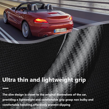 Premium Custom Fit Steering Wheel Cover for Nissan - Genuine NAPA Leather & Carbon Fiber Design | Anti-Slip Grip | Includes Bonus Cup Mat & 3-in-1 Charging Cable (Black)