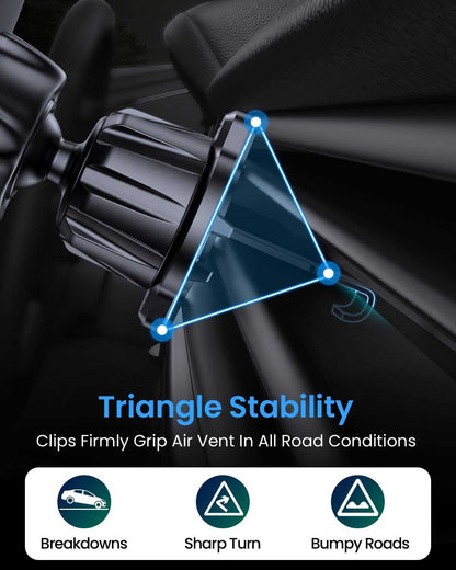 GUANDA Car Phone Holder for Air Vent, Secure Hook Clip with 360° Adjustable Mount, Compatible with iPhone, Samsung and Android Phones