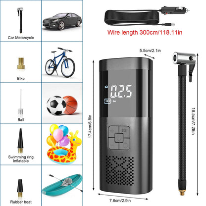 150 PSI Air Compressor Tire Inflator Fits Car Moto Bike Tires Air Pump Portable