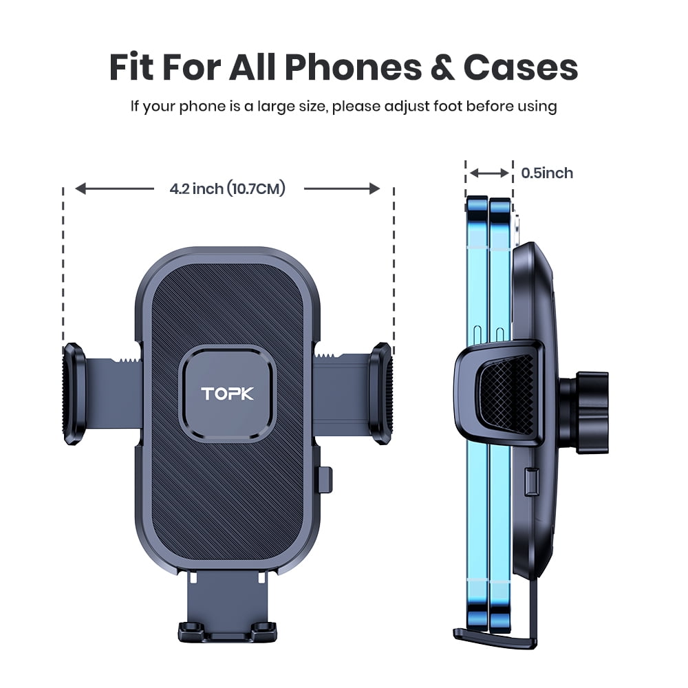 TOPK D38-G Car Phone Holder Mount, Upgraded Metal Hook Cell Phone Holder For Car Air Vent Compatible With All Phones