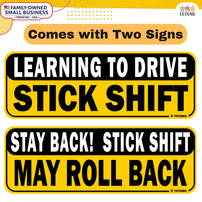 Learning Stick Shift Manual Transmission Car Bumper Magnet Sticker Sign New Student Driver