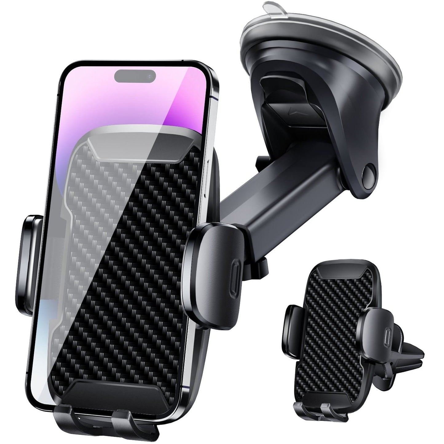 YOOVEE Universal Car Phone Holder Upgraded 360° Rotatable for Dashboard, Windshield & Air Vent Mount for 4.0"-7.0" Phones (iPhone, Google Pixel, Samsung Galaxy, Motorola,etc)