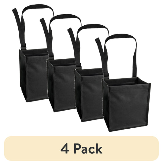 (4 pack) Auto Drive Trash Bin Collapsible Portable Auto Garbage Bag Multipurpose Car Organizer (Black)