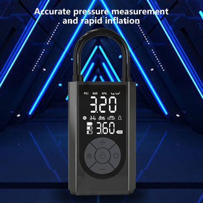Tire Inflator Portable Air Compressor, 160 PSI Portable Air Pump, 3X Faster Air Pump with Digital Pressure Gauge, LED Light, and Multiple Adapters for Car, Moto, Bike, and Other Inflatables