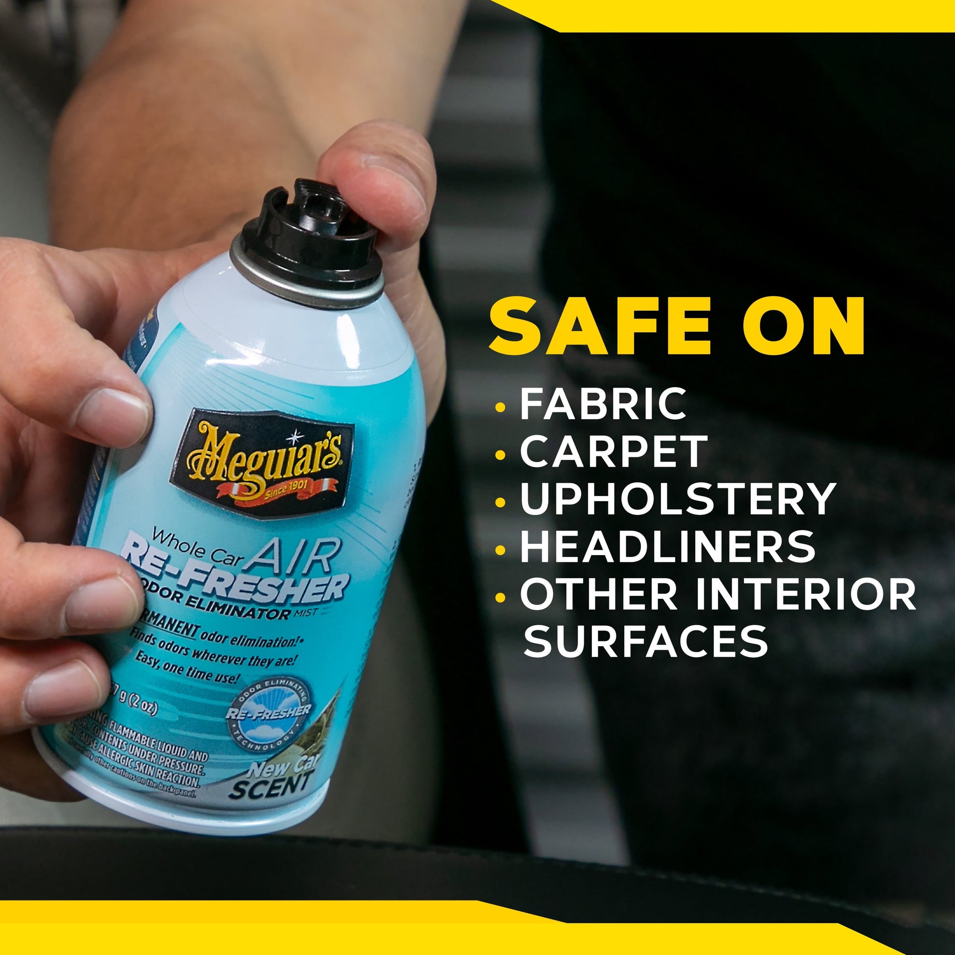Meguiar's Whole Car Air Re-Fresher Odor Eliminator Mist, New Car Scent, G16402, 2 oz