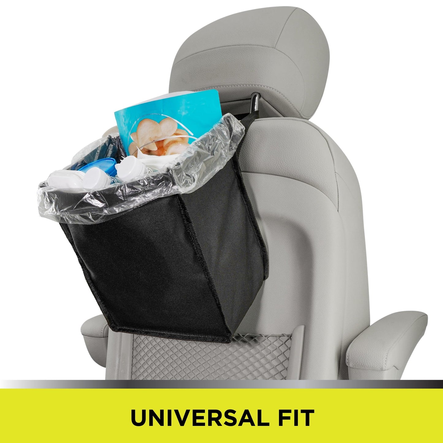 (2 pack) Auto Drive Trash Bin Collapsible Portable Auto Garbage Bag Multipurpose Car Organizer (Black)