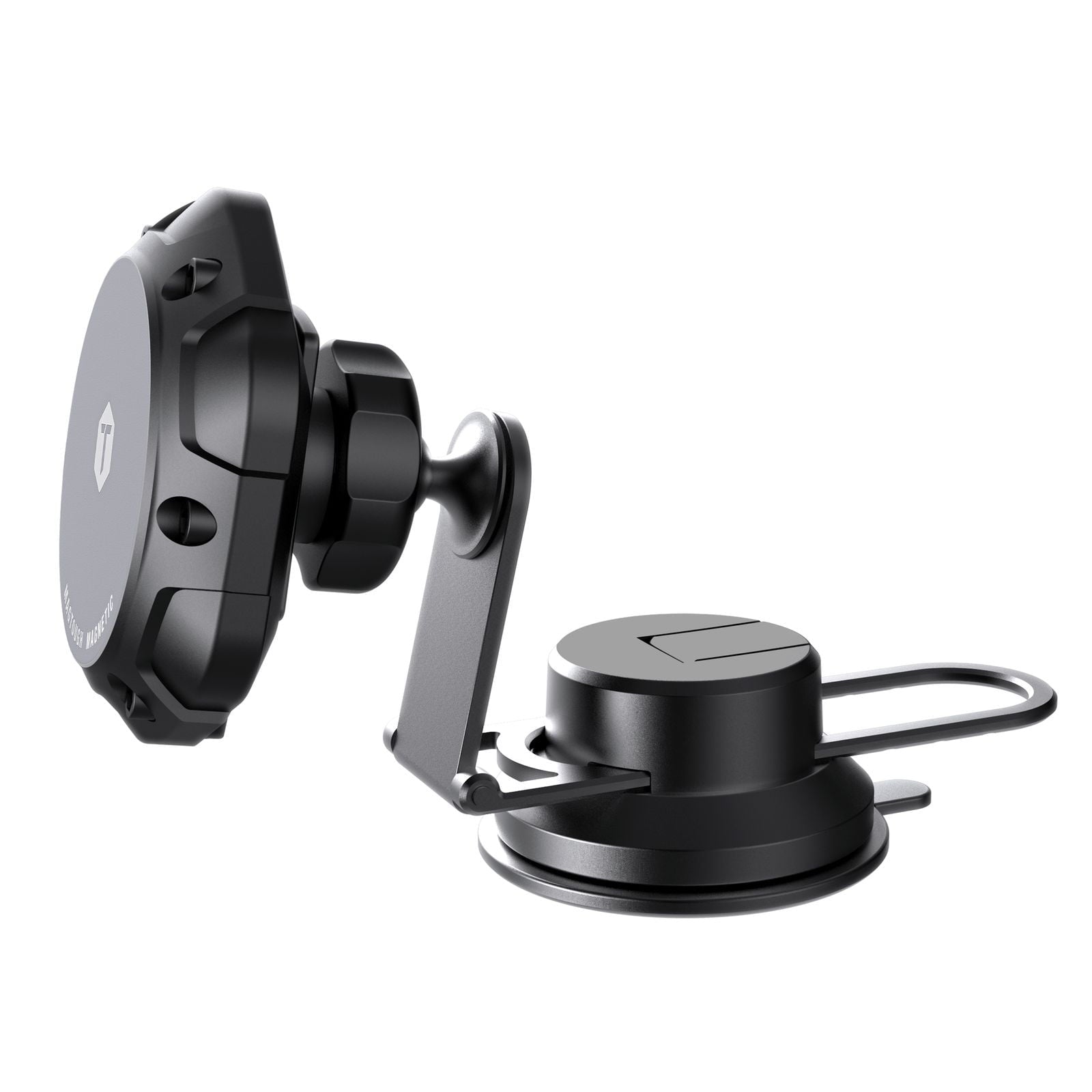 ToughTested MagTough 3-in-1 Magnetic Car Phone Mount, MagSafe Compatible Dash, Windshield & Vent Mount, 360° Rotation, Strong Suction & Adapter Ring – Black