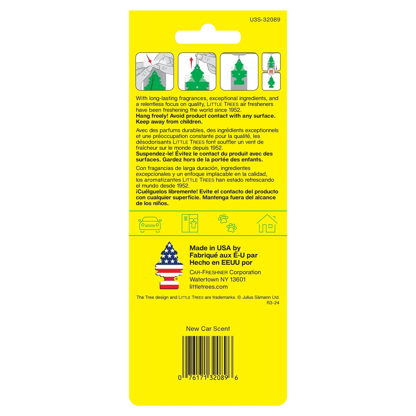 Little Trees Air Freshener New Car Scent Fragrance 3-Pack