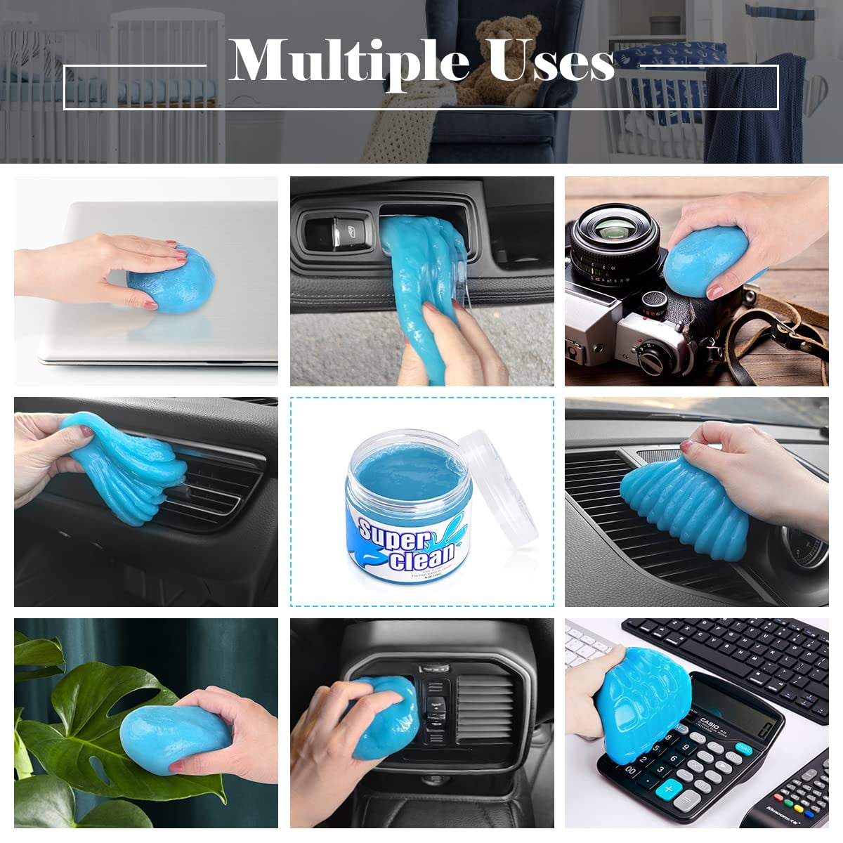 Car Cleaning Gel Car Cleaning Putty Car Interior Cleaner Slime Car Cleaning Kit Auto Detailing Tools Car Cleaning Supplies Car Accessories Car Blue 1 Pack