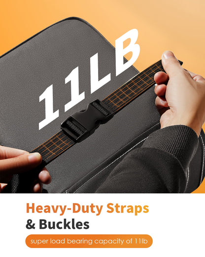 HOTOR Car Trash Can with Lid, Leak-Proof Car Garbage Can with Mesh Pockets, Car Accessories, 2 Gallons, Black