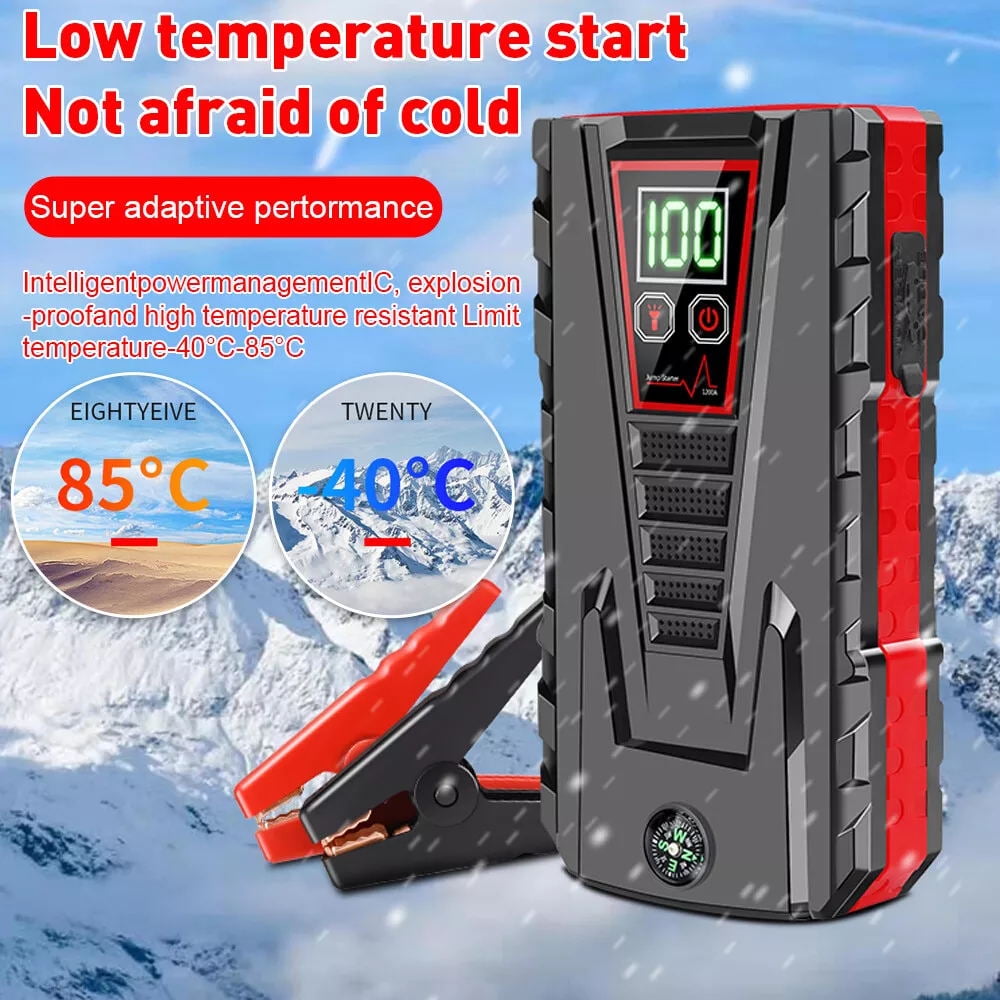 DEISNGB Portable Car Jump Starter 5000A Peak, 99800mAh Battery, LED Charger, Power Bank, Safety Features
