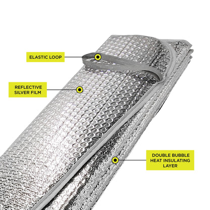 Auto Drive Heavy-Duty Silver Accordion Sunshade 1 Pack, 63'' x 28.5''