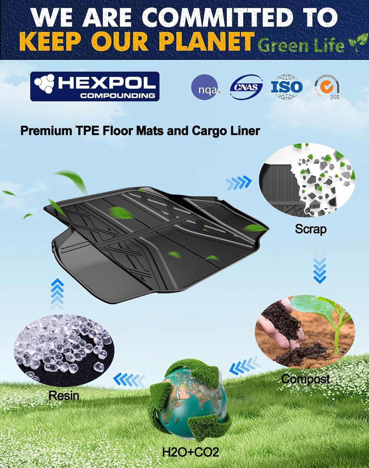 AOMSAZTO Car Floor Mats & Cargo Liner TPE Rear Trunk Mat Set For Honda Accord 2018-2022 All Weather Protection Automotive Floor Liners & Trunk Mat ,Custom Fit Car Accessories Car Mats