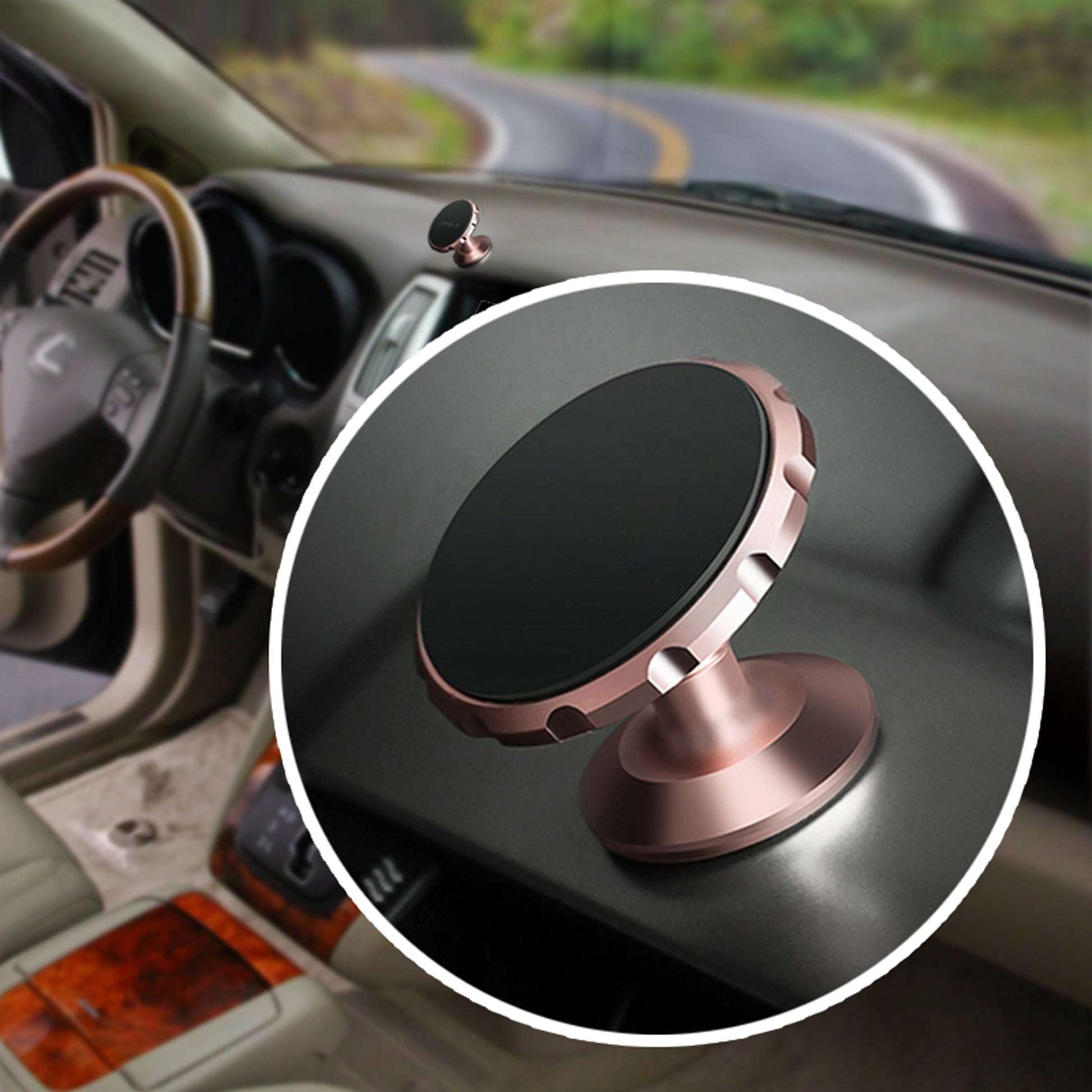 CyberTech 2-Pack Universal Magnetic Air-vent Car Mount with Dash Mount Holders for Smart Phones/GPS