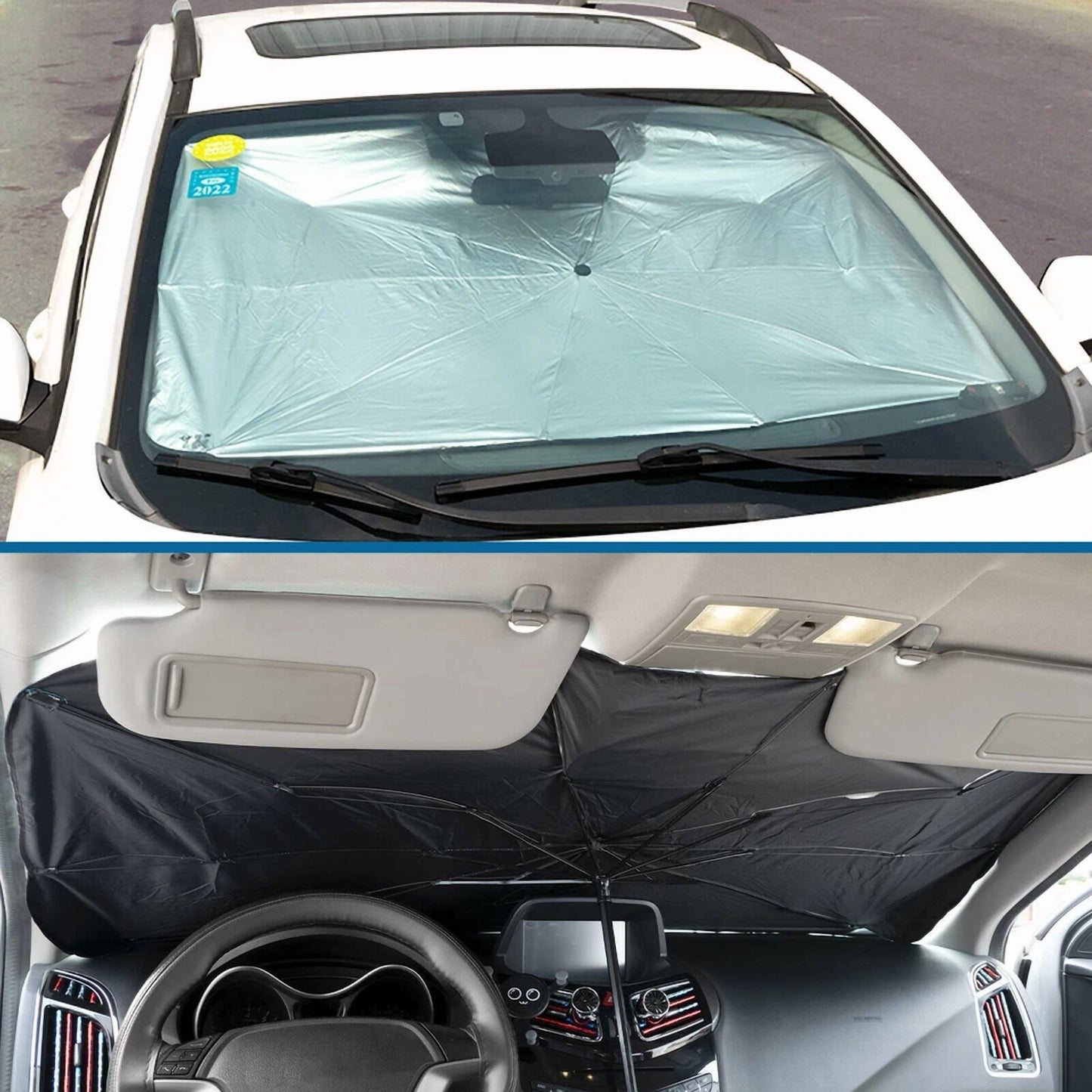 53" Car Windshield Sun Shade Foldable Umbrella Front Window Sun Uv Protection